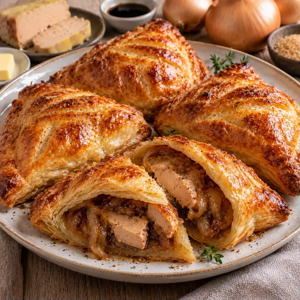 Foie Gras Oignons Feuilletés