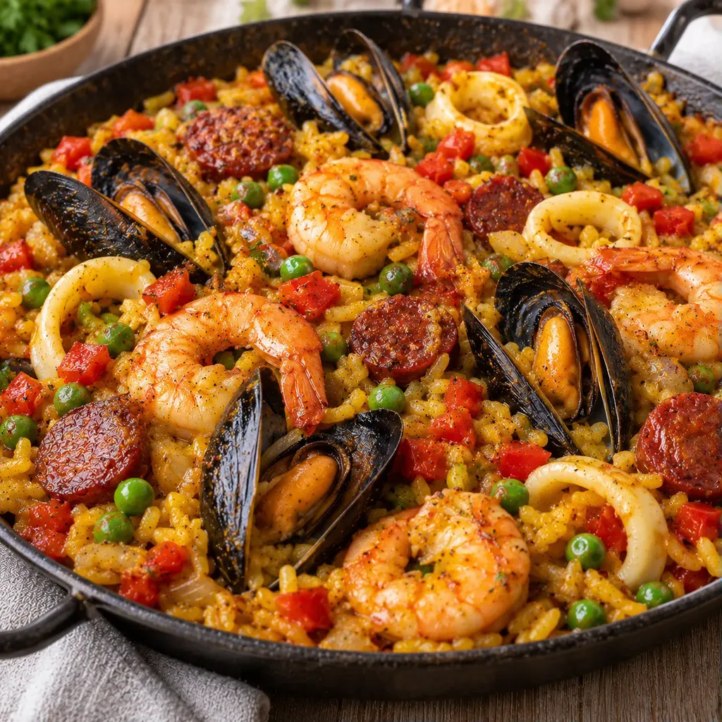 Paella Chorizo Crevettes Moules
