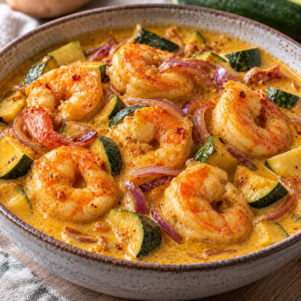 Crevettes curry coco