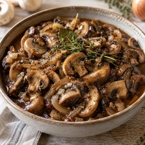 Champignons bière brune