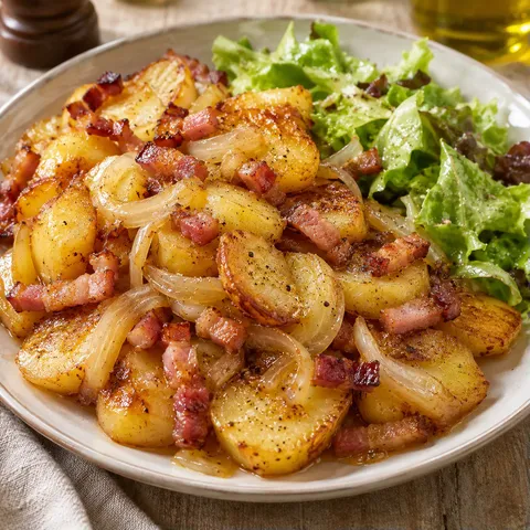 Pommes sautées aux oignons
