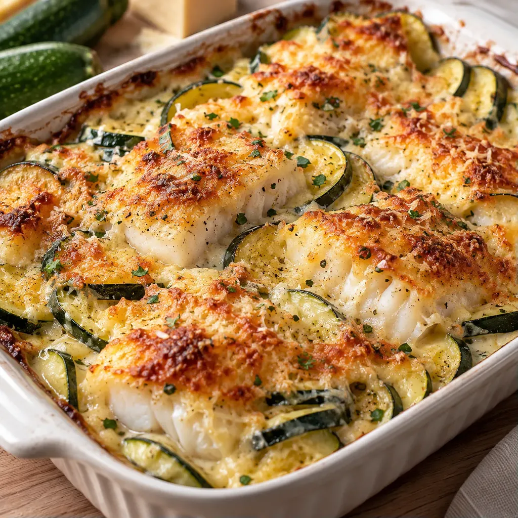 Cabillaud courgette gratiné