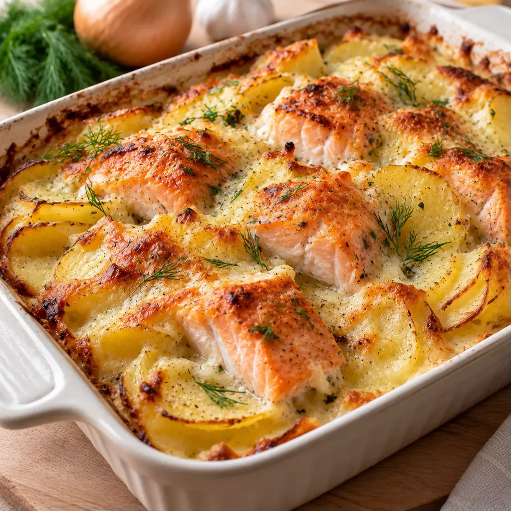 Saumon Pommes Aneth Gratin