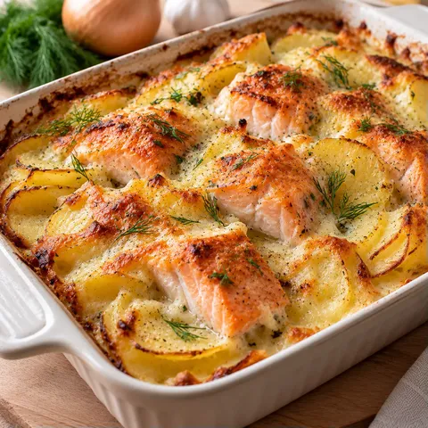 Saumon Pommes Aneth Gratin