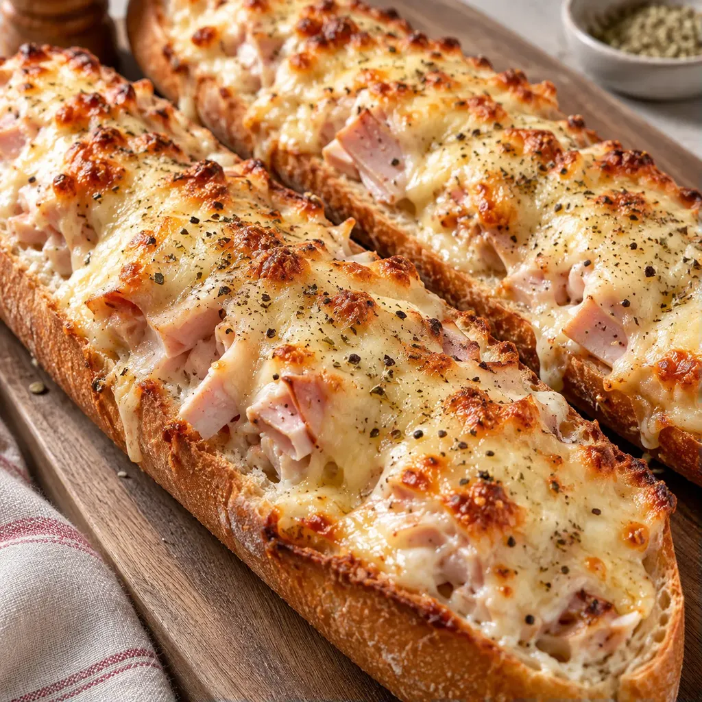 Baguette poulet gratinée