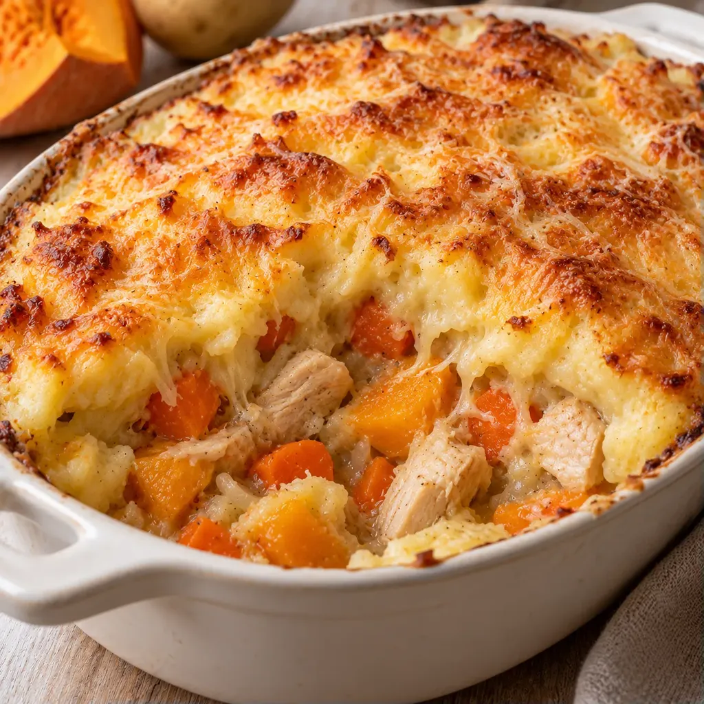 Poulet légumes gratinés