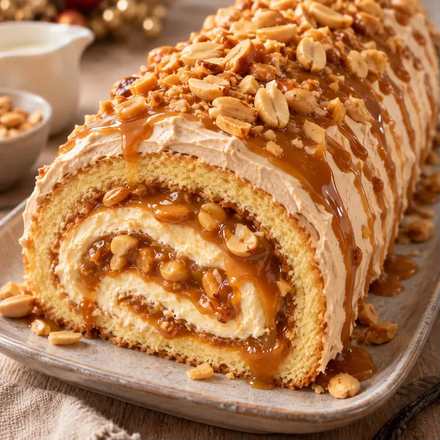 Bûche Caramel Cacahuètes