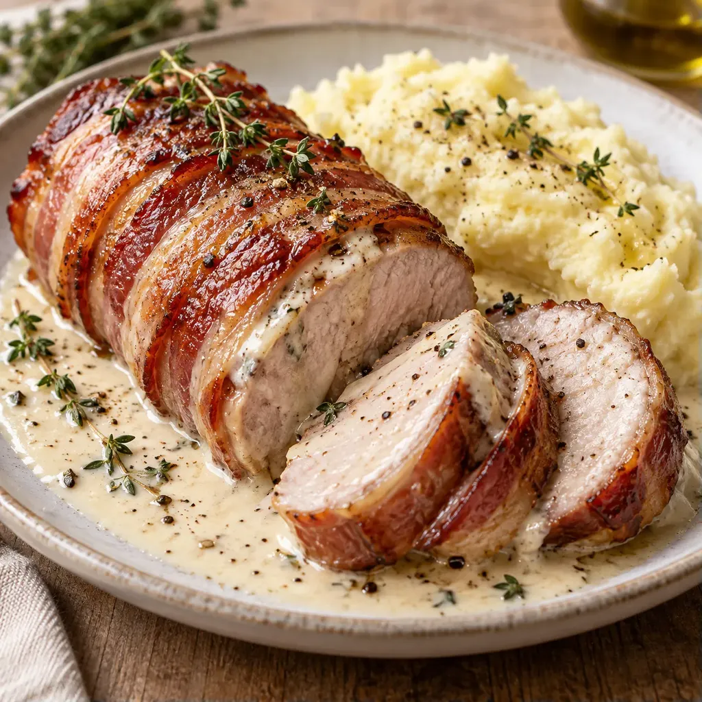 Porc Boursin en Lard