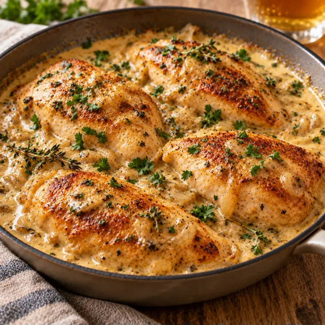 Poulet bière crémeux