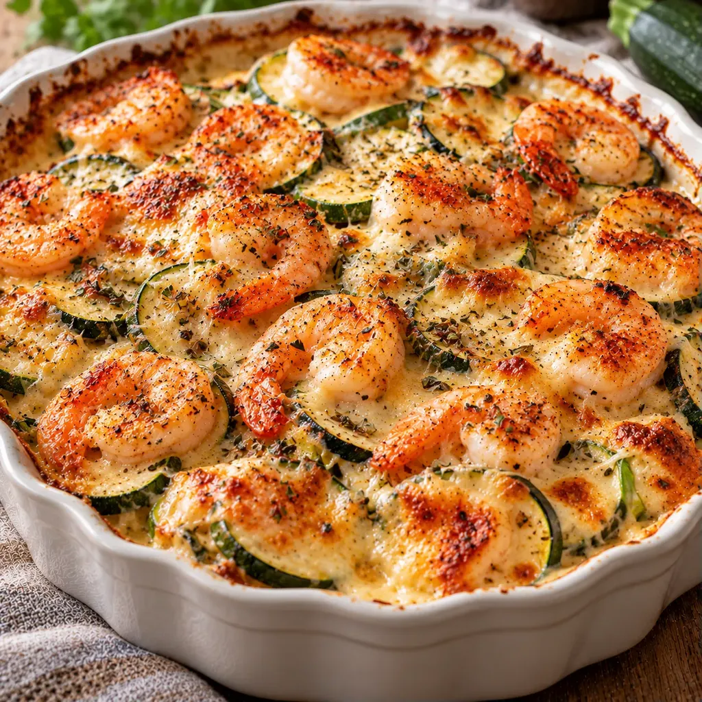 Gratin Courgettes Crevettes