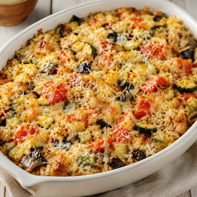 Riz et légumes gratinés