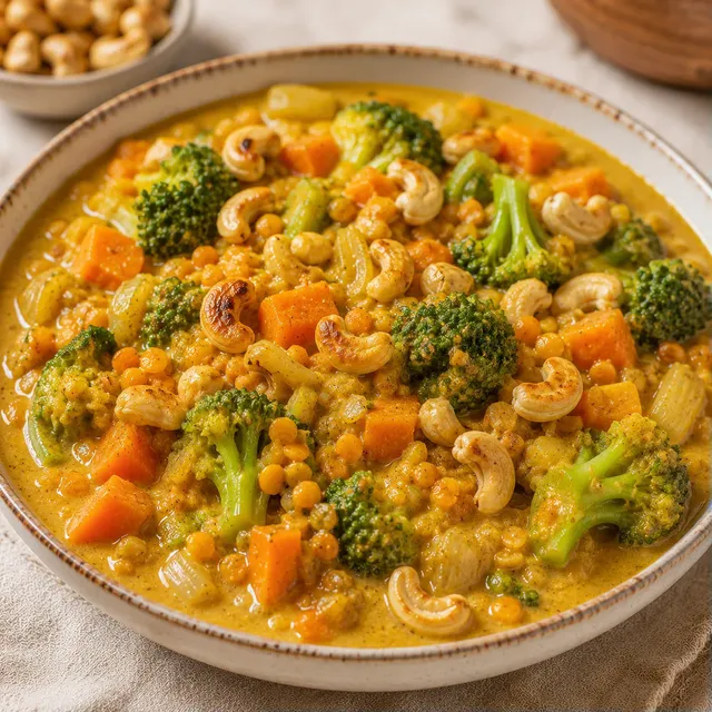 Lentilles curry brocoli