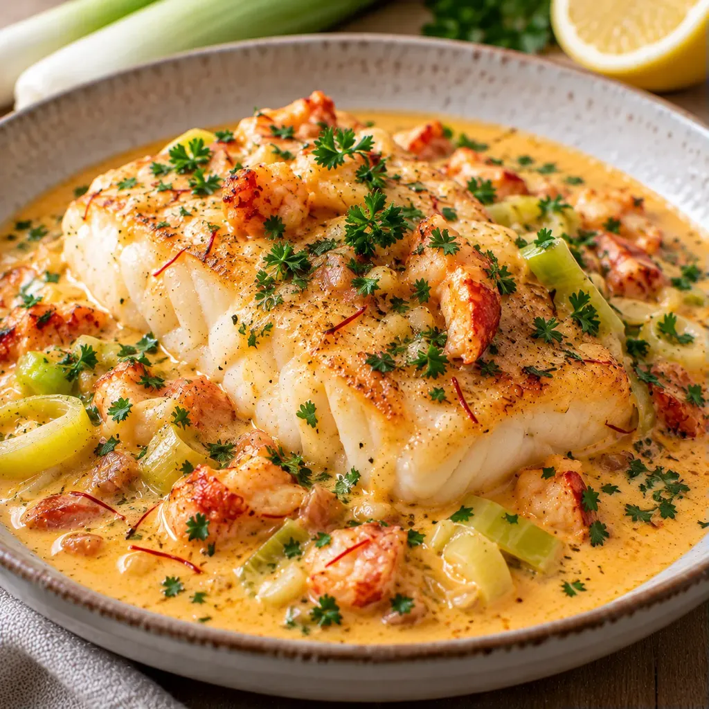 Cabillaud bisque homard facile