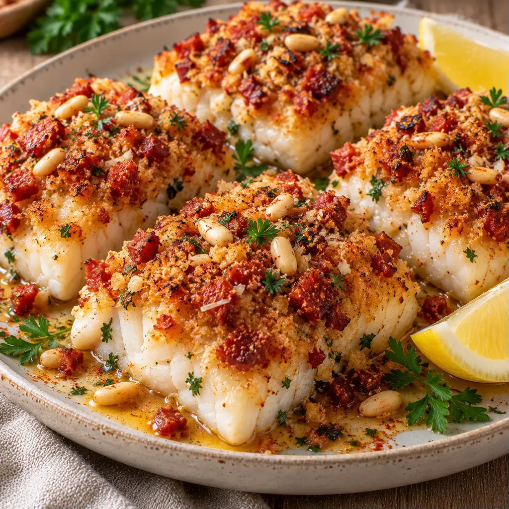 chorizo croûte cabillaud