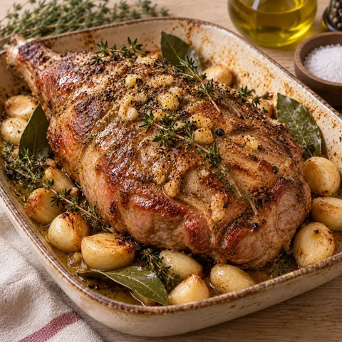 Gigot tendre à l'ail