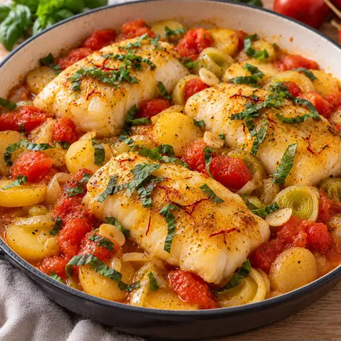 Cabillaud safran tomate
