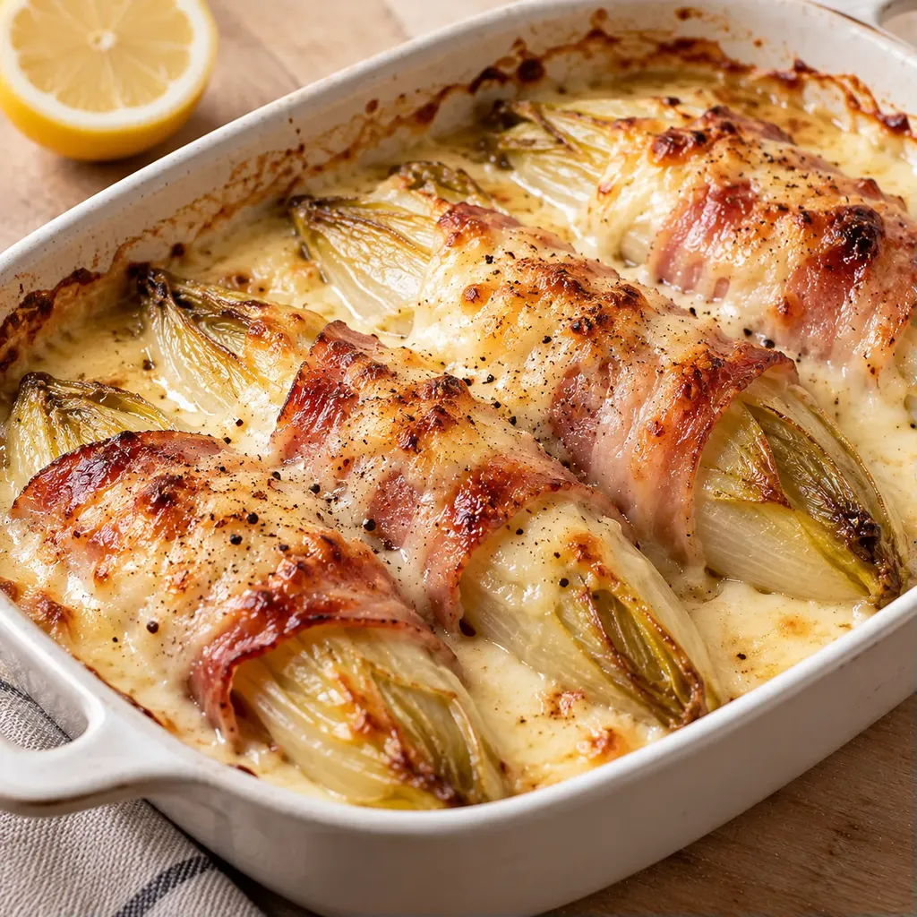 Endives et bacon fondant