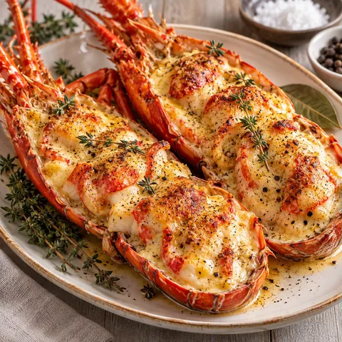 Homard gratiné champagne