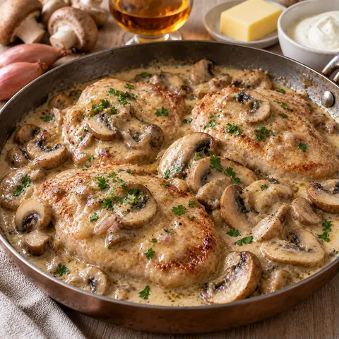 veau champignons crème