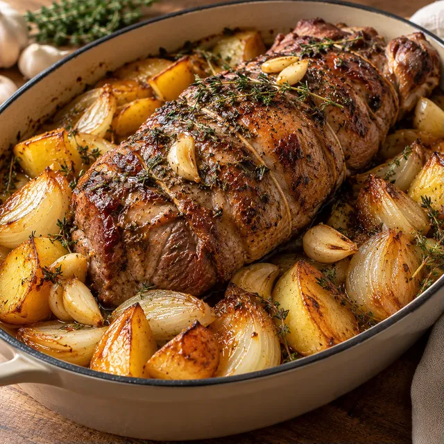 agneau thym pommes four