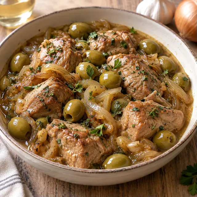 veau olives herbes oignon