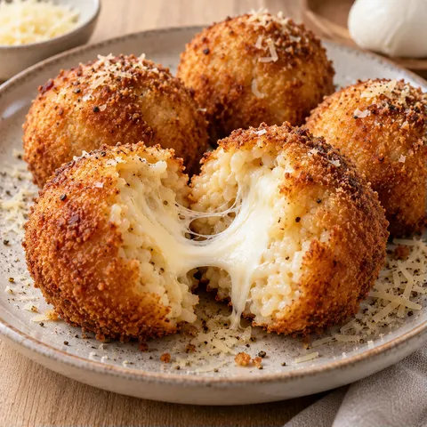 Riz boulettes fromage fondant
