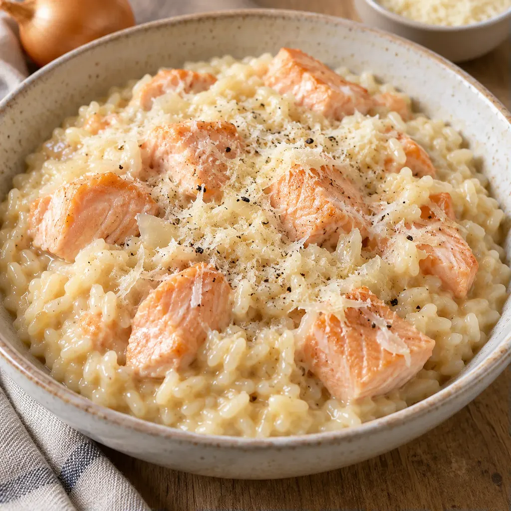 Saumon risotto fondant