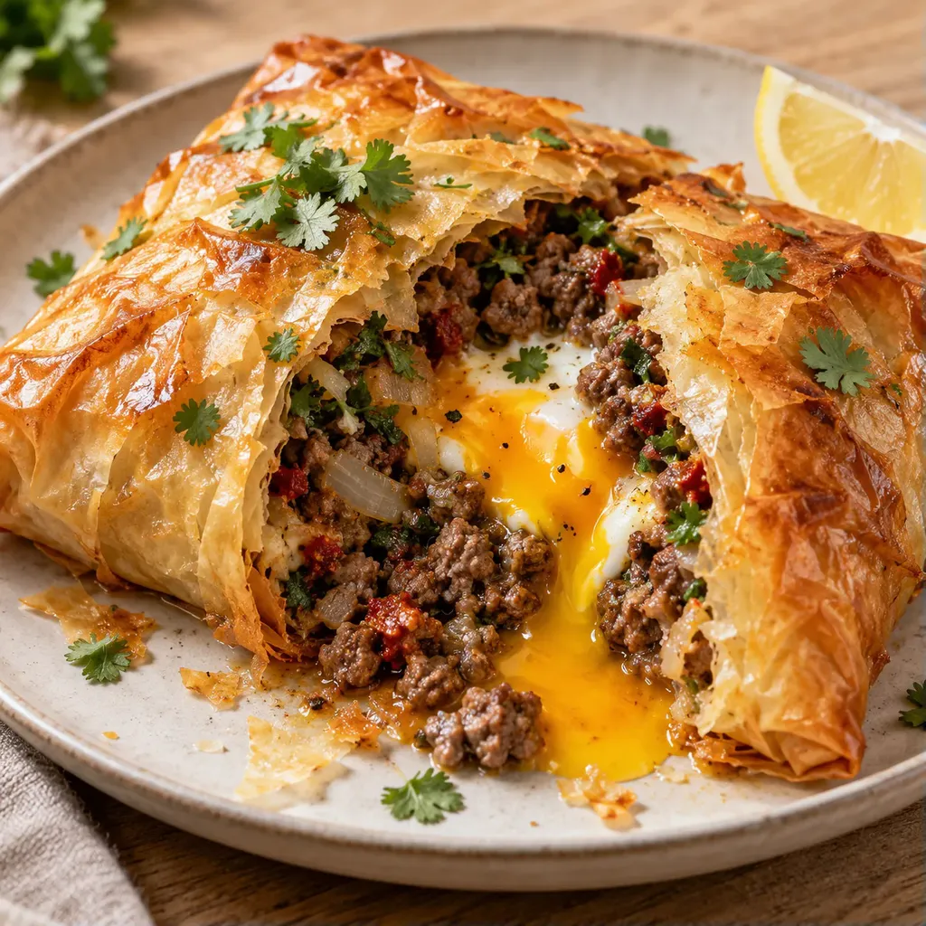 Viande œuf croustillant