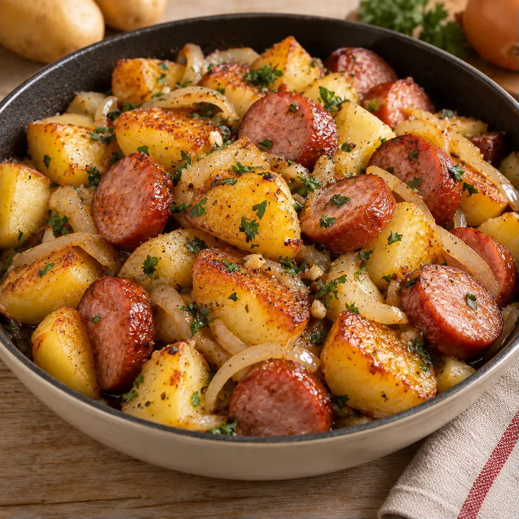 Saucisses et pommes rustiques