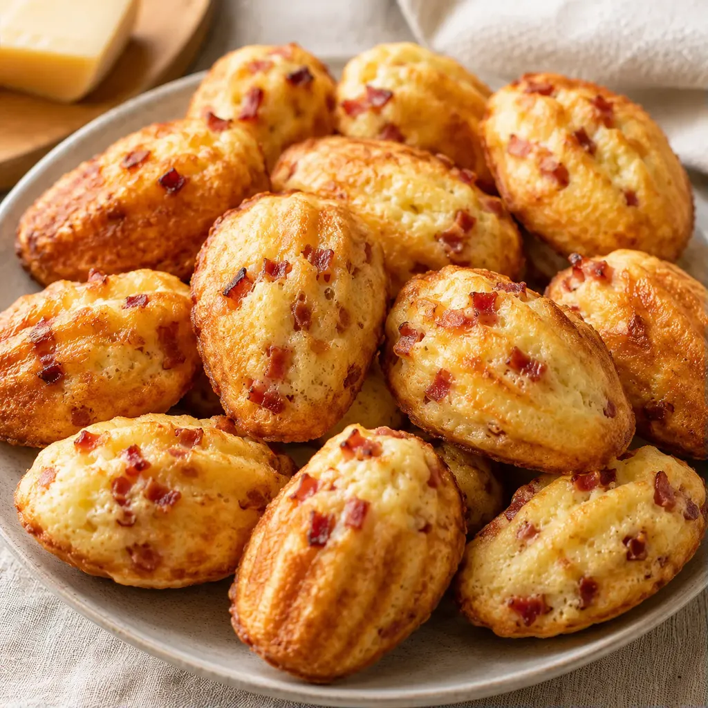 Madeleines salées bacon fromage