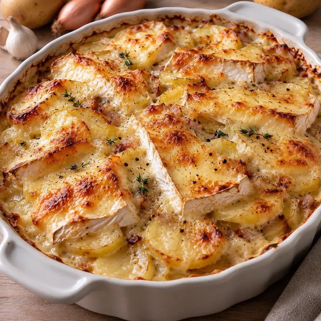 pommes camembert flambé