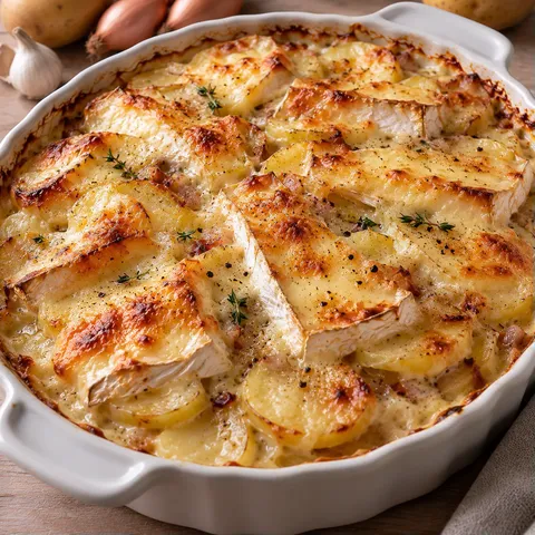 pommes camembert flambé