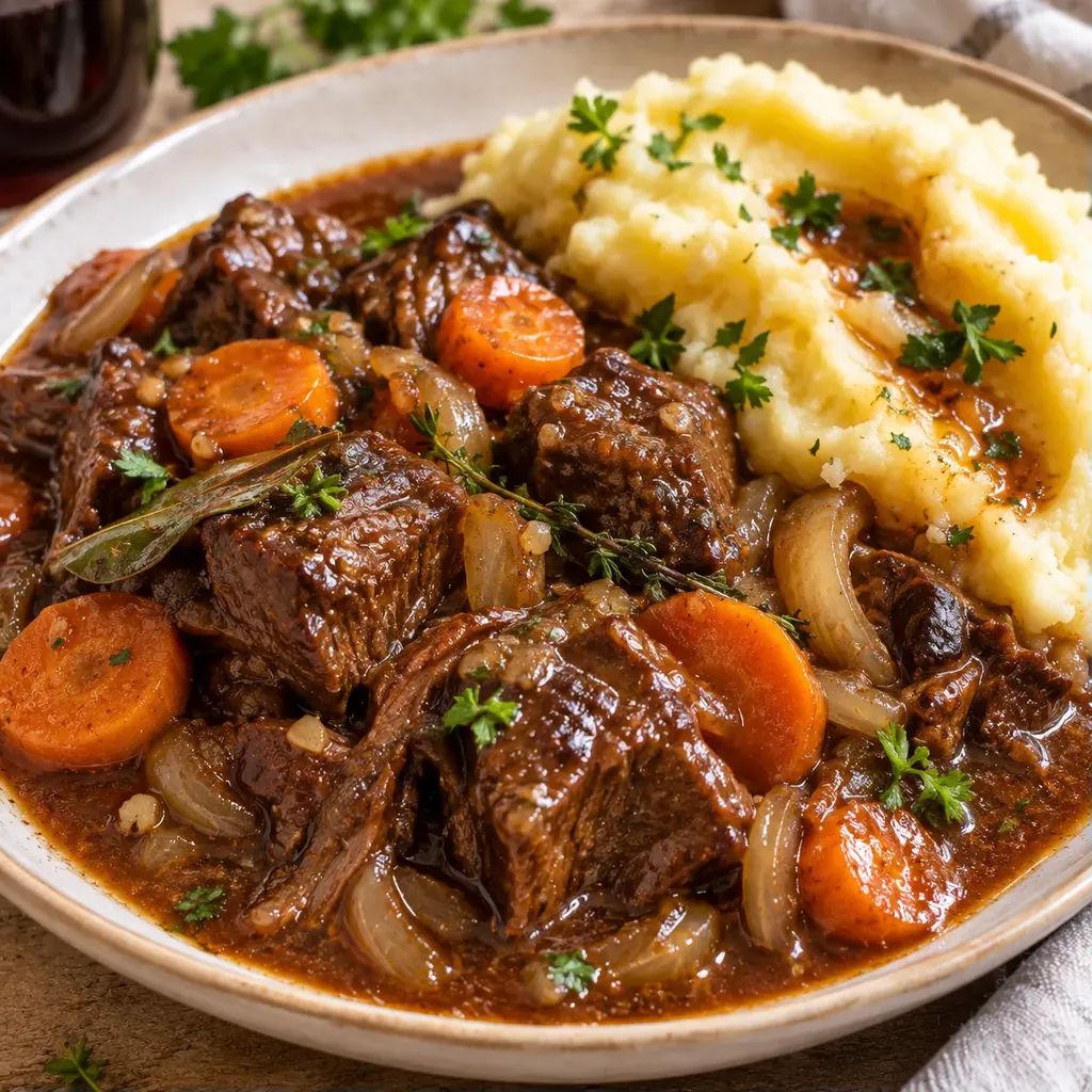 Bœuf tendre purée maison