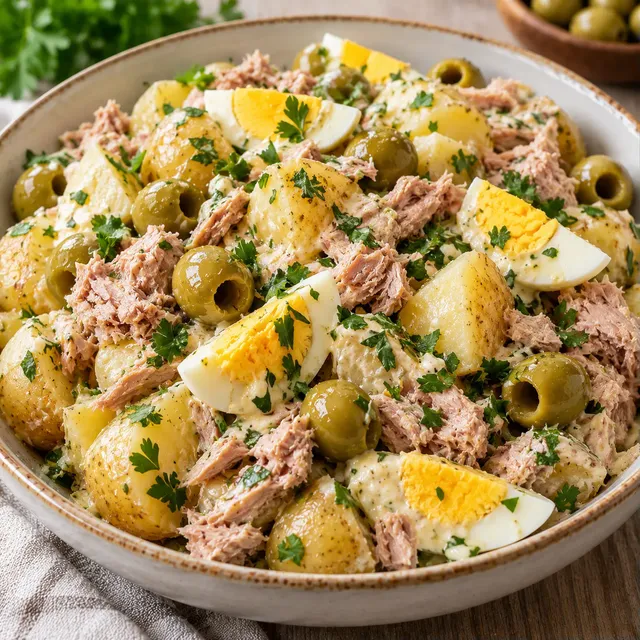 Pommes thon œufs olives
