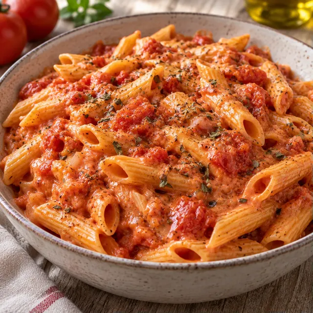 Pâtes Tomates Onctueuses