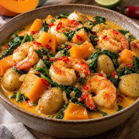 Crevettes potiron coco
