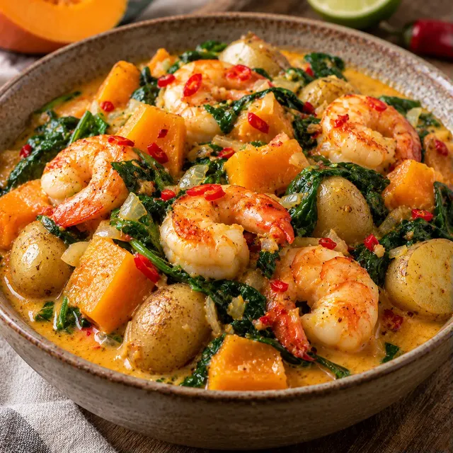 Crevettes potiron coco