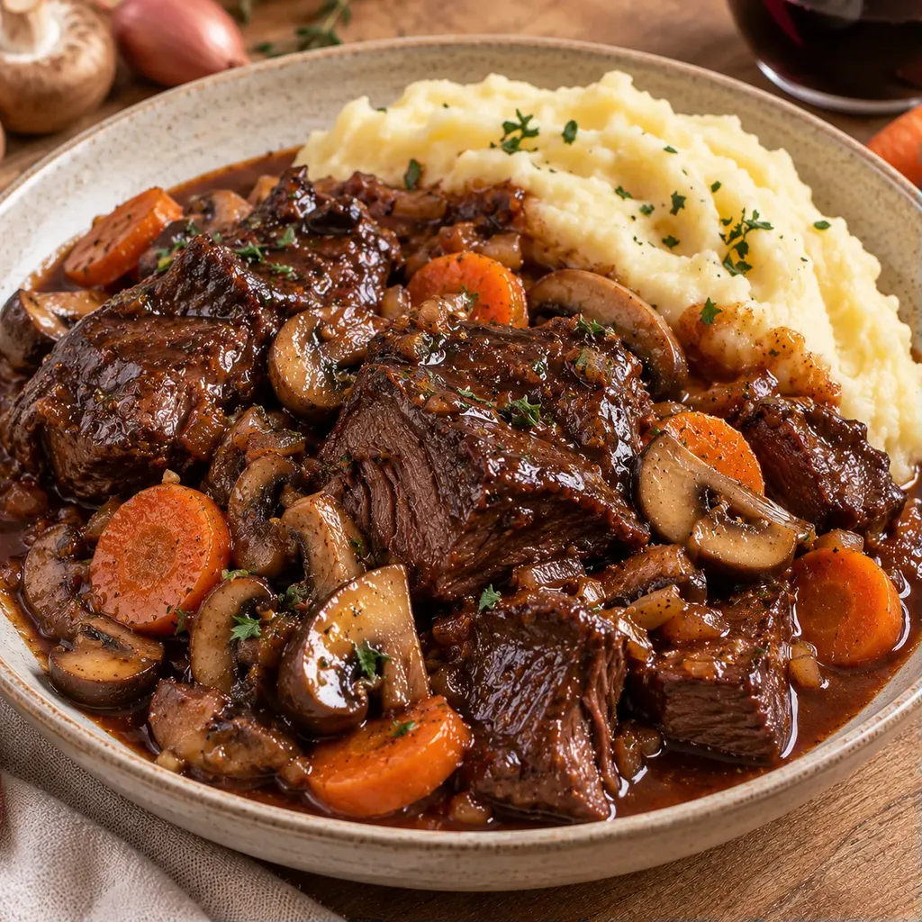 Bœuf Fondant Purée Champignons