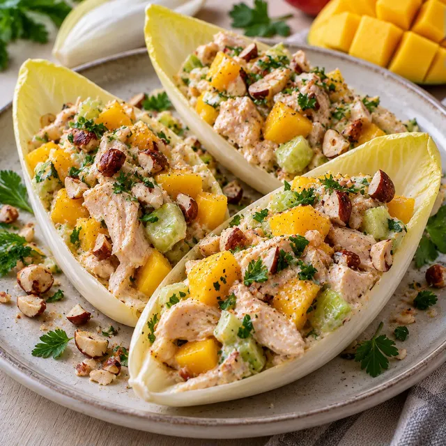 Endive poulet mangue noix