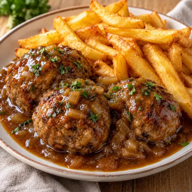 Boulets sauce et frites