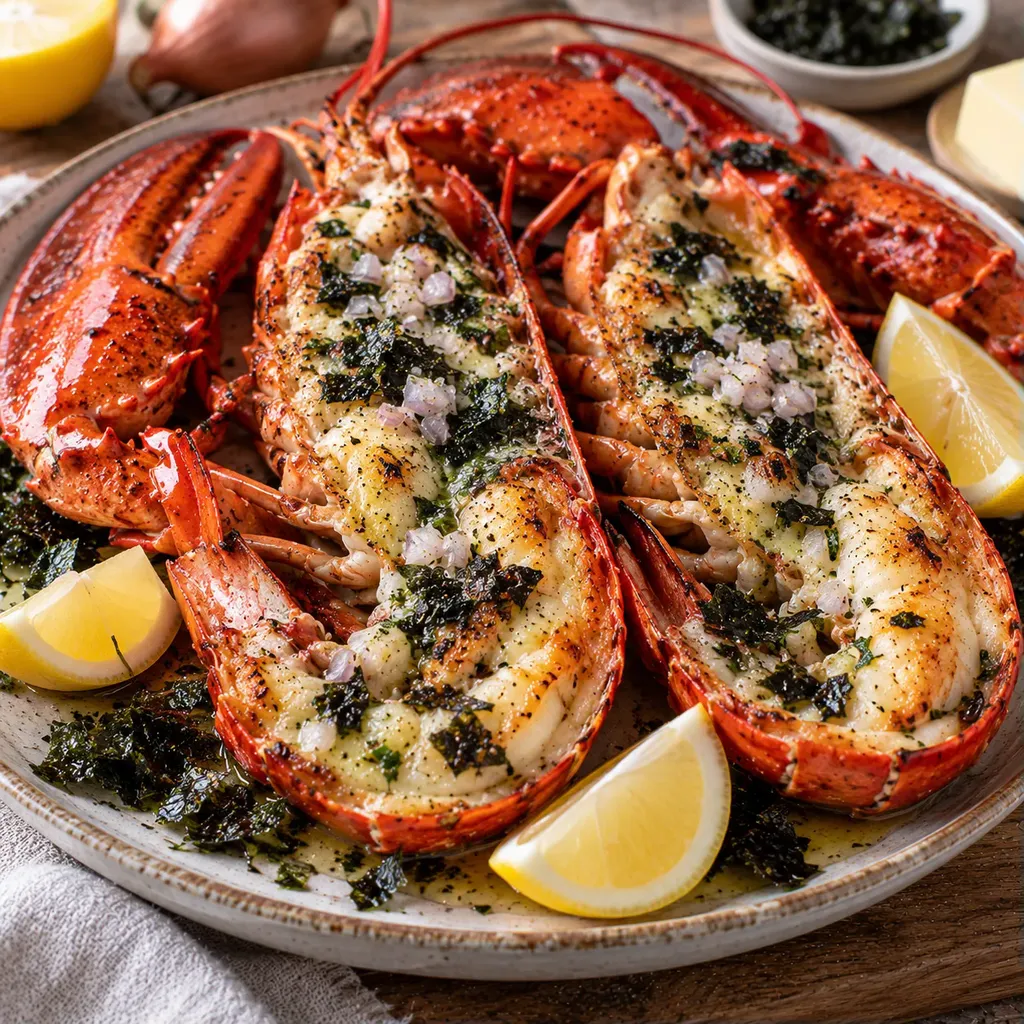 Homard beurre grillé laitue