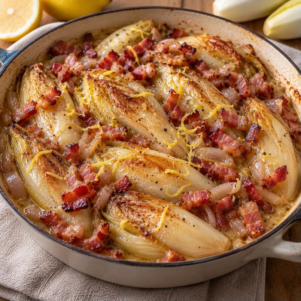endives lardons citron