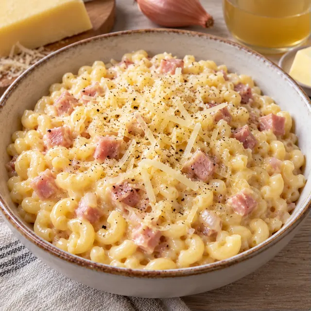 Risotto coquillettes jambon