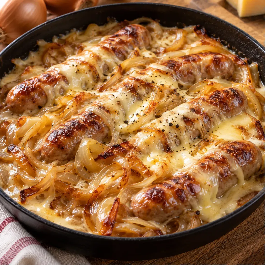 Fromage oignons saucisses
