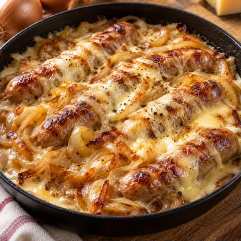 Fromage oignons saucisses