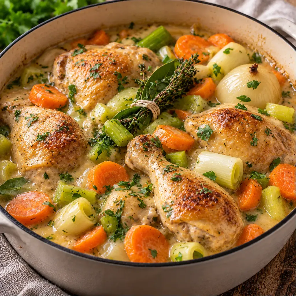 Poulet et légumes onctueux