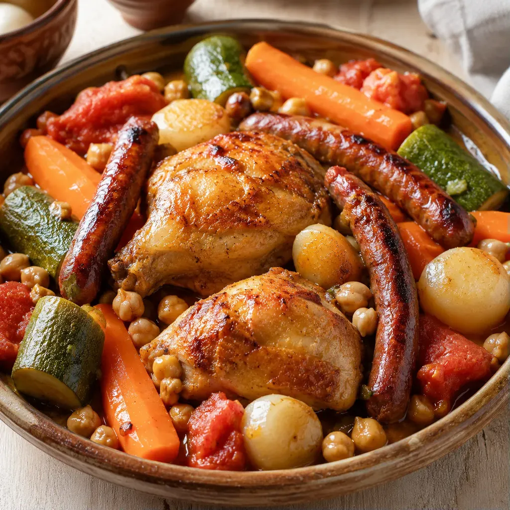 Poulet et merguez