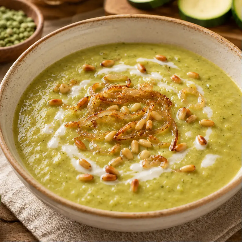 Crème pois et courgettes