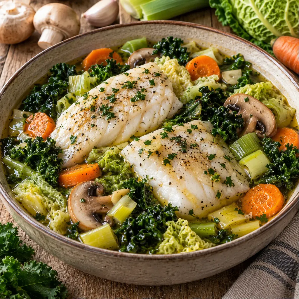 Merlan et légumes savoureux