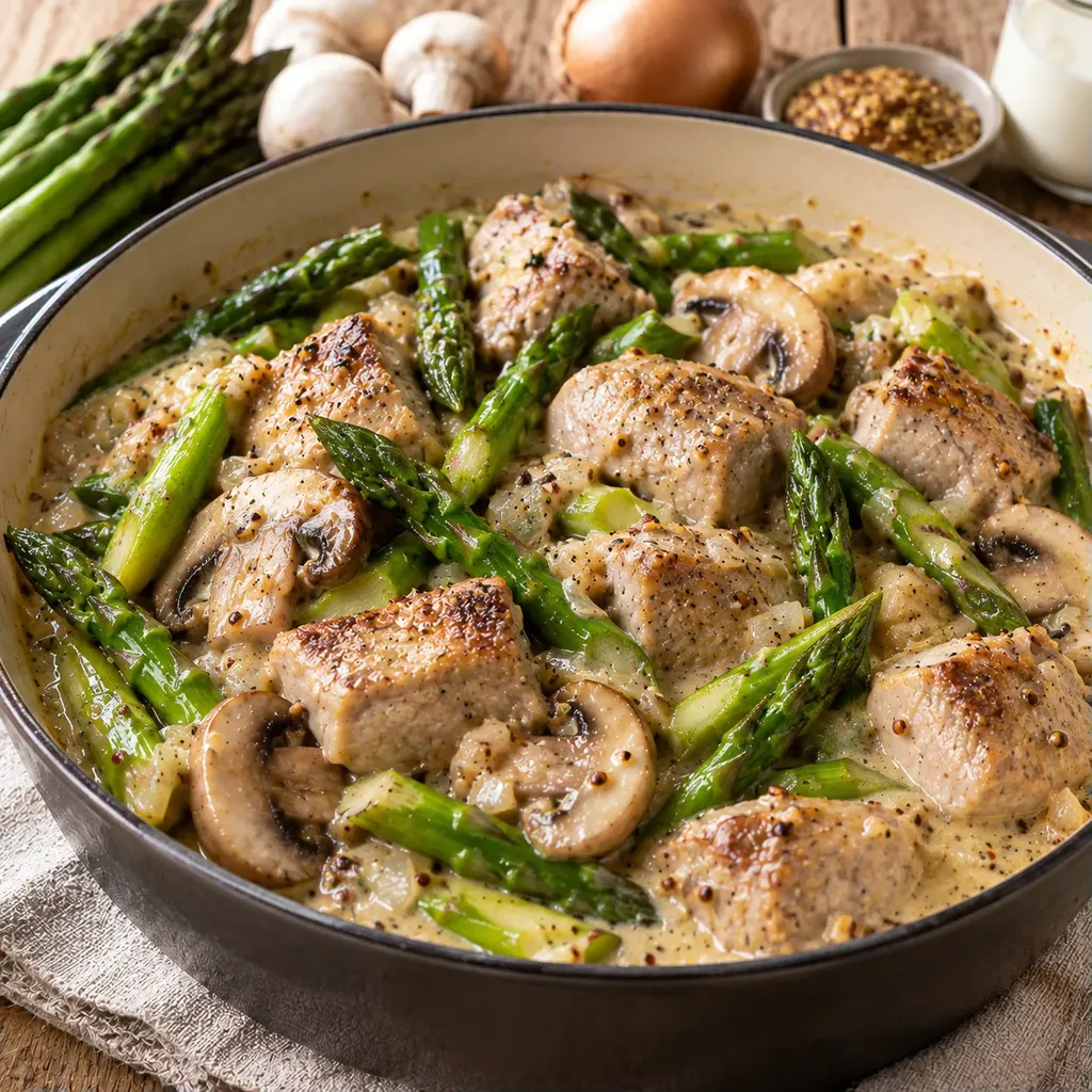 Veau tendre asperges braisées